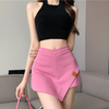 Summer Women Irregular Tight Elastic One Step Skirt Overlap Shorts