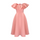 Women Fashion Elegant Solid Color Ruffled Neck Short Sleeve Defined Waist Dress