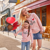 Family Matching Mother Daughter Loose Casual Long-Sleeved Heart Sweatshirt