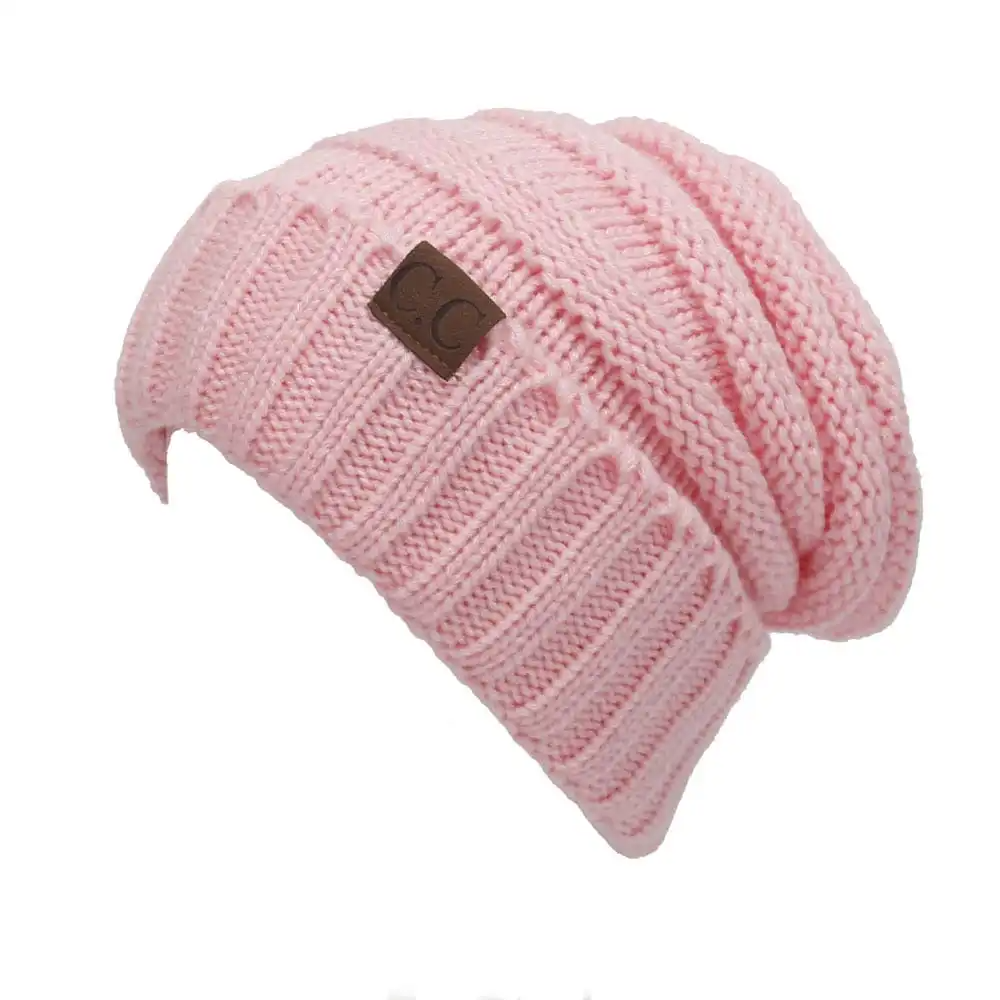 (Buy 1 Get 1) Fashion Letter Label Solid Color Knitted Hat