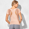 Women Casual Loose Mesh Breathable Round Neck Short Sleeve Tops