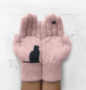 (Buy 1 Get 1) Autumn Winter Women Fashion Casual Cat Bird Printed Wool Knitted Warm Gloves