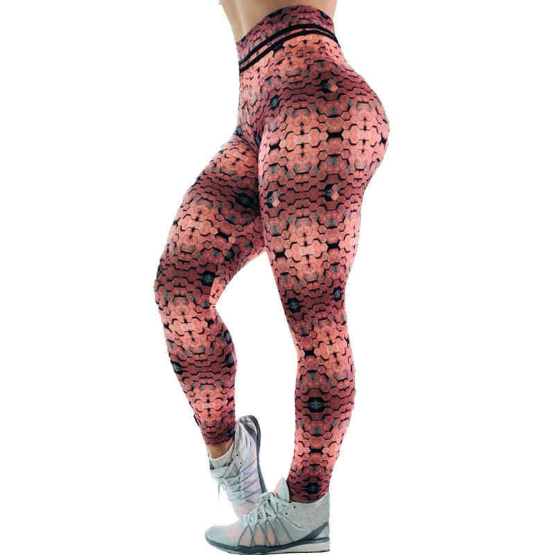 Fashion 3D Polygon Print Fitness Sports Leggings Pants