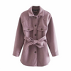 Women Casual Lapel Long-Sleeve Coat With Sash