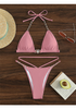 Women'S Sexy Solid Color Chain Triangle Bikini Swimsuit Two-Piece Set