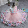 Kids Toddler Big Girls Fashion Party Cute Sweet Floral Flounced Pleated Sleeveless Mesh Party Tutu Dress