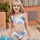 Girls Fashion Plants Printed Tops And Bottoms Bikini Suit