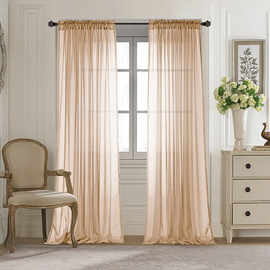 (Buy 1 Get 1) Living Room Bedroom Balcony Semi-Shading Solid Color Mesh Curtain