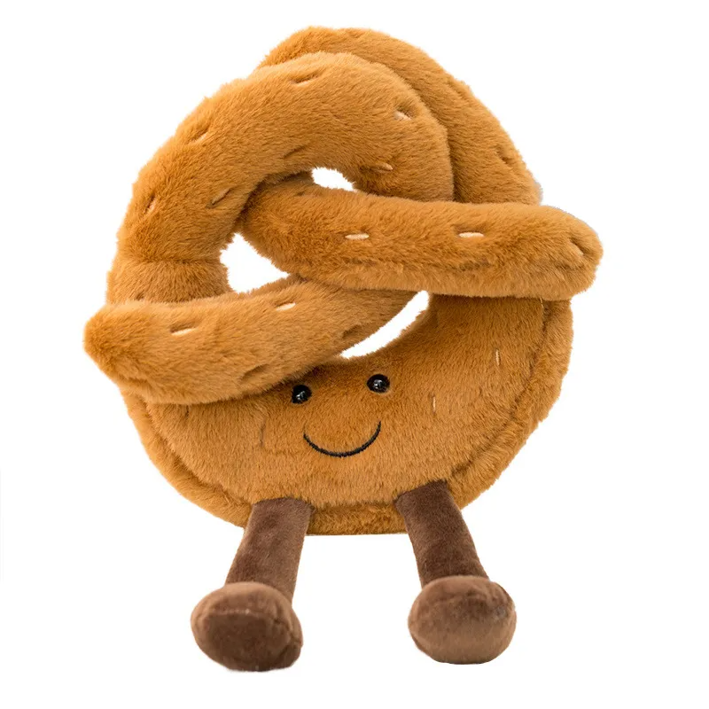 Kids Cute Cartoon Small Eyes Toast Bread Baguette Croissant Small Feet Plush Doll Toy