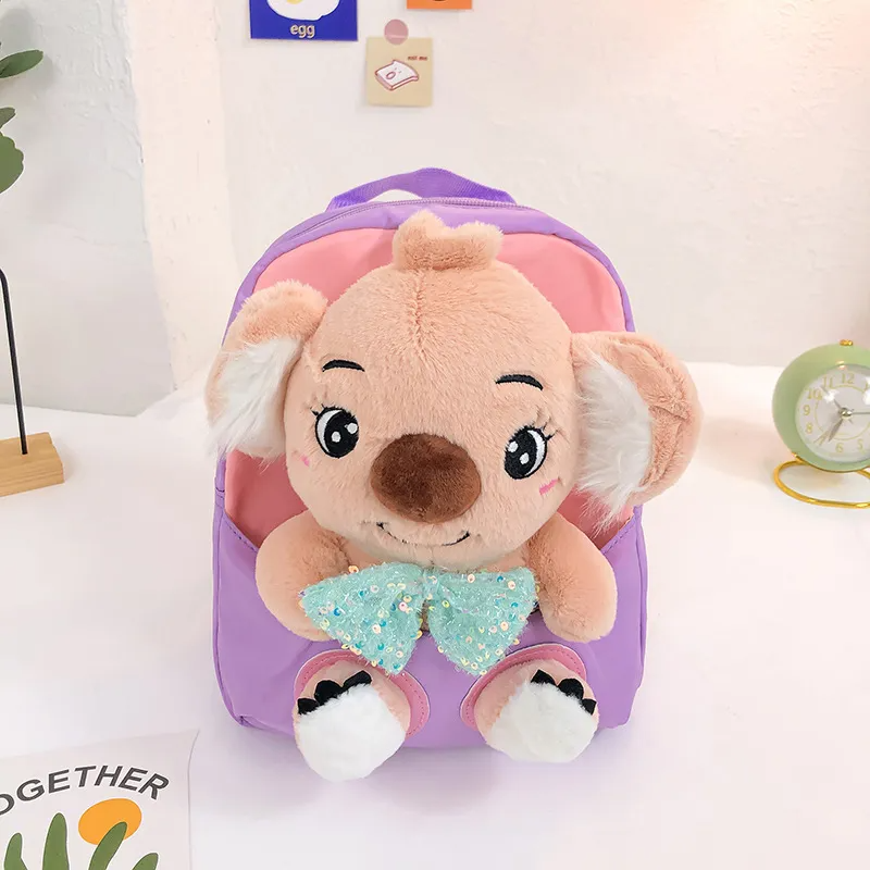 Children Kids Baby Fashion Boys Girls Cartoon Koala Doll Plushtoy Backpack School Bag