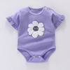 (Buy 1 Get 1)  Kids Baby Girls Summer Casual Cute Sunflower Round Neck Short Sleeve Romper