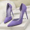 Women Fashion Simple Sexy Plus Size Suede Point-Toe High Heels Pumps