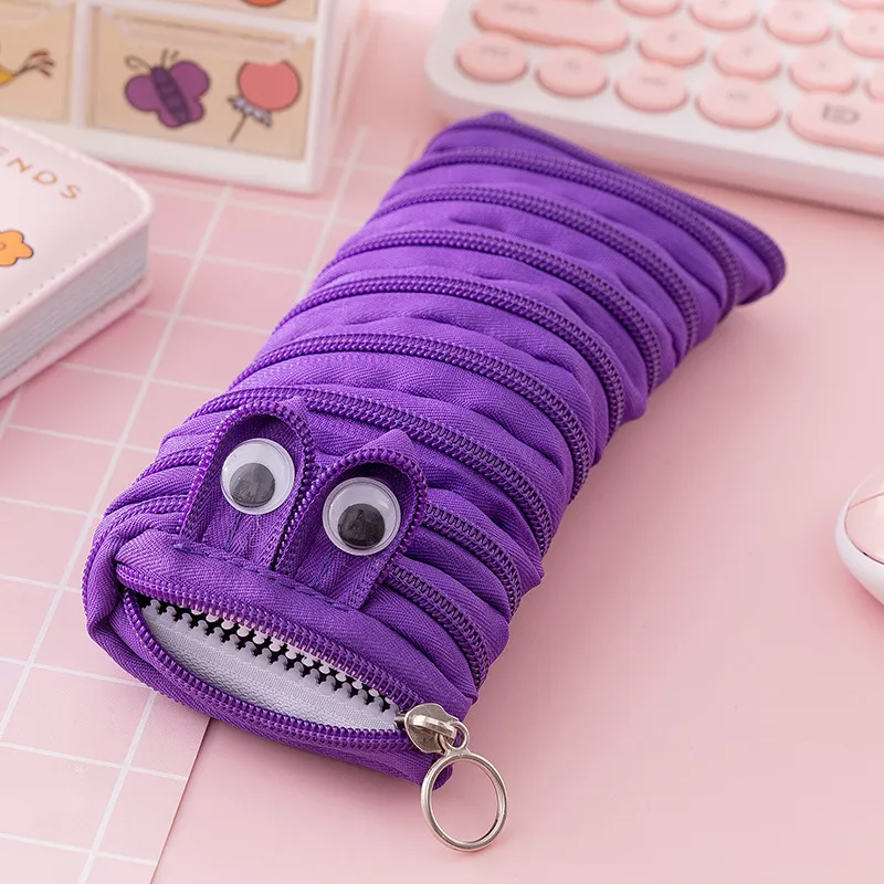 (Buy 1 Get 2) Love Caterpillar Monster Zipper Pencil Coin Purse