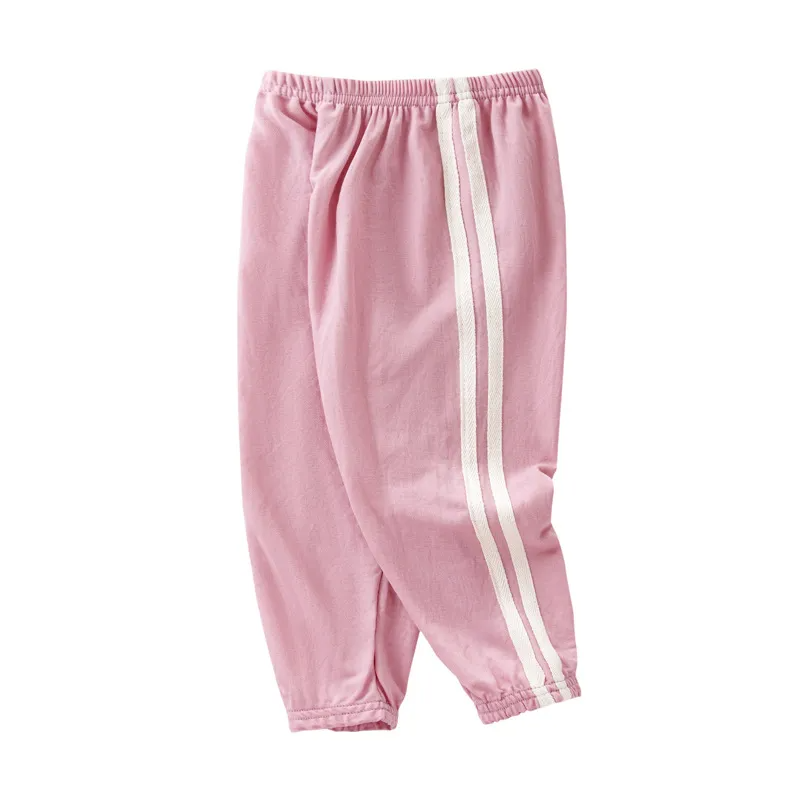 Kids Basic Striped Elastic Loose Casual Pants