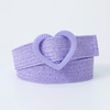 (Buy 1 Get 2 ) Women Fashion Simple Elastic Elastic PP Grass Woven Heart Buckle Belt