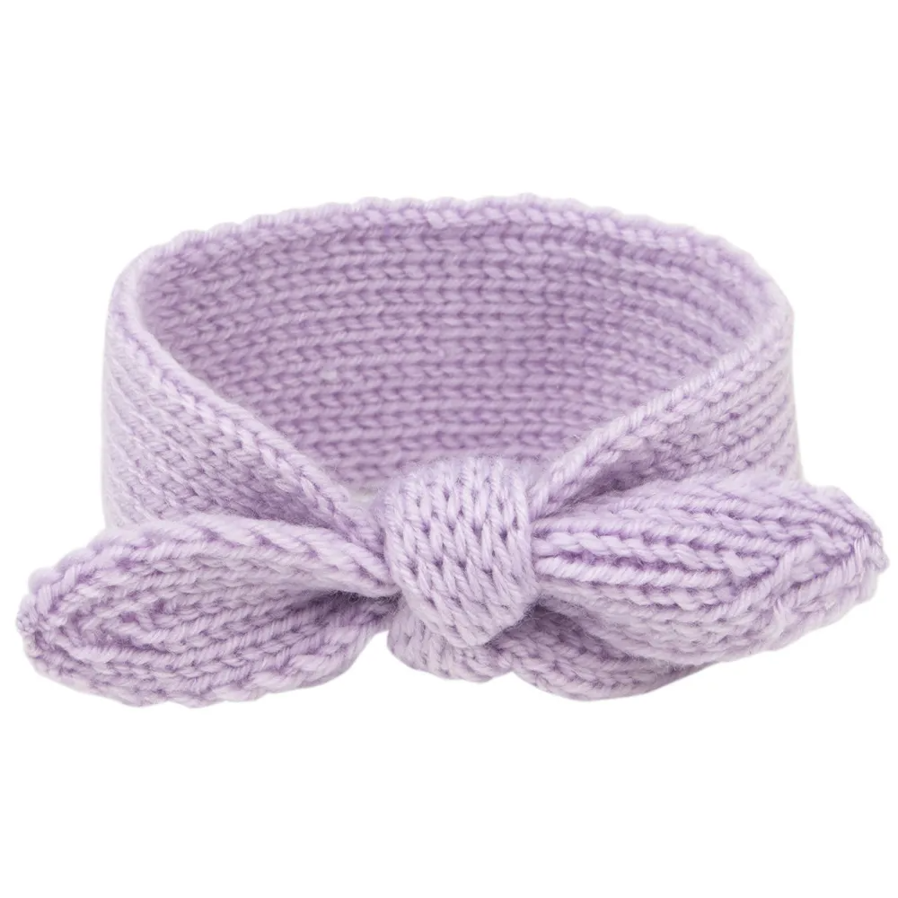 Kids Simple Solid Color Rabbit Ears Stretch Knitted Headband