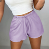 Women'S Fashion Casual Solid Color Drawstring Waist Shorts