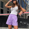 Women Summer Basic Solid Color Fashion Street High Waist Loose Wide Leg Casual Shorts