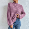 Women'S Fashion Solid Color Loose Knitted Sweater