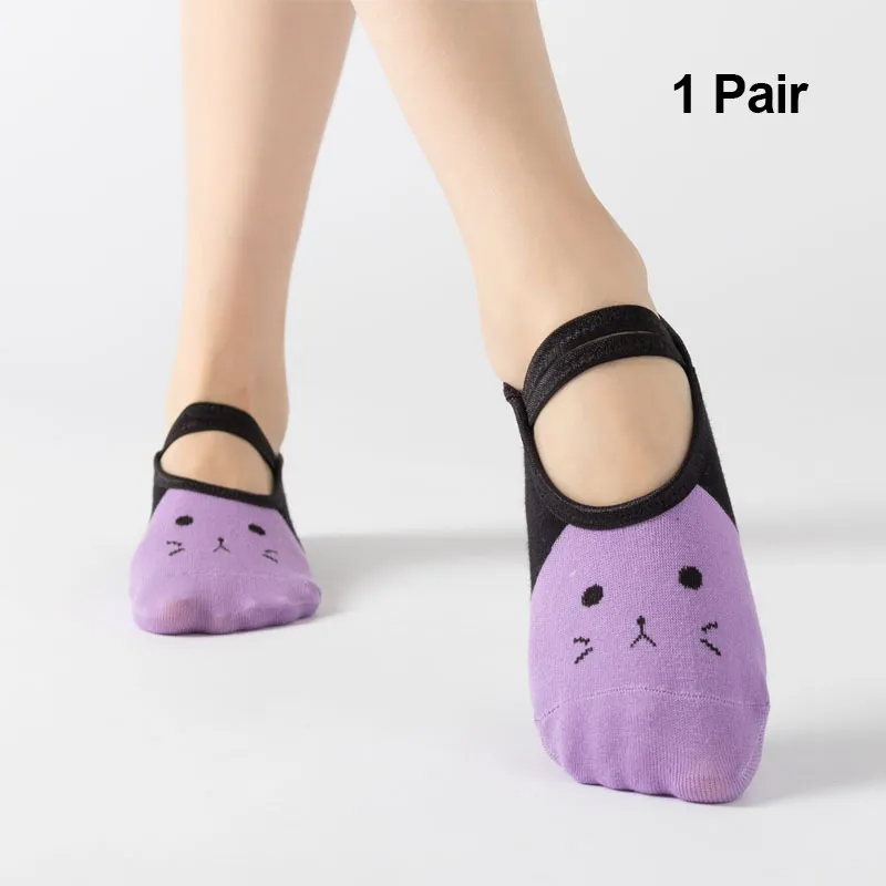 Kids Fashion Ballet Yoga Non-Slip Lace-Up Socks