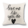 (Buy 1 Get 1)  Modern Simple Letter Print Linen Living Room Rug Cushion Throw Pillowcase