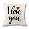 (Buy 1 Get 1)  Modern Simple Letter Print Linen Living Room Rug Cushion Throw Pillowcase