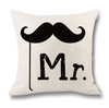 (Buy 1 Get 1)  Modern Simple Letter Print Linen Living Room Rug Cushion Throw Pillowcase