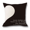 (Buy 1 Get 1)  Modern Simple Letter Print Linen Living Room Rug Cushion Throw Pillowcase