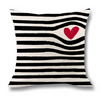 (Buy 1 Get 1)  Modern Simple Letter Print Linen Living Room Rug Cushion Throw Pillowcase