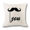 (Buy 1 Get 1)  Modern Simple Letter Print Linen Living Room Rug Cushion Throw Pillowcase