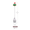 (Buy 1 Get 2) Christmas Cartoon Christmas Wreath Santa Claus Stainless Steel Fork Spoon Tableware