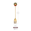 (Buy 1 Get 2) Christmas Cartoon Christmas Wreath Santa Claus Stainless Steel Fork Spoon Tableware