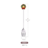 (Buy 1 Get 2) Christmas Cartoon Christmas Wreath Santa Claus Stainless Steel Fork Spoon Tableware