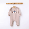 Baby  Fashion Casual Versatile Sun Moon Rainbow Strip Long Sleeve Round Neck Bodysuit