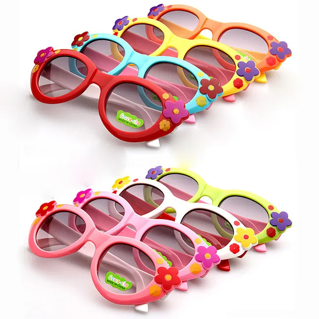 Kids Cute Flower Decor Flexible Safety Sunglasses