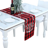 Christmas Red Black Plaid Polyester Cotton Tablecloth Placemat Tableware