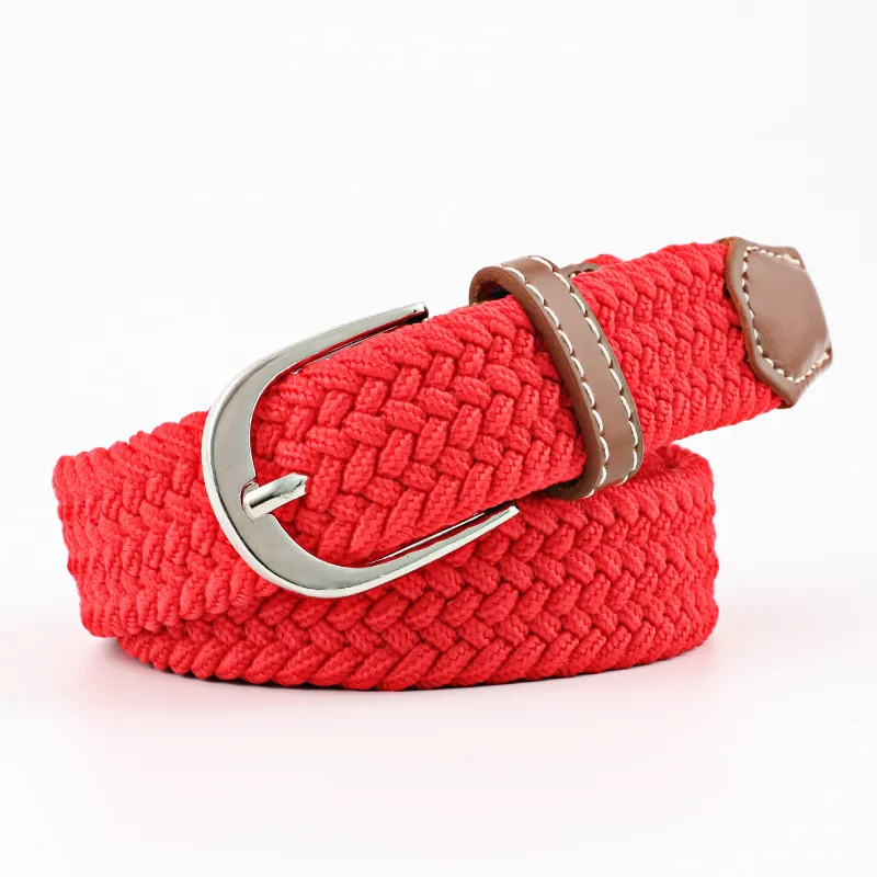 (Buy 1 Get 1) Men Women Fashion Casual Versatile Solid Color Canvas Woven Metal Buckle Belt