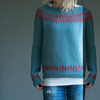 Women Fashion Round Neck Color Matching Knitted Long Sleeve Sweater