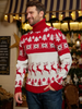 Sweet Casual Couple Knitwear Turtle Neck Christmas Theme Jacquard Knitted Sweater