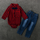 Kids Baby Boys Autumn Winter Fashion Casual Bow Tie Plaid Lapel Long Sleeve Romper Jeans Set