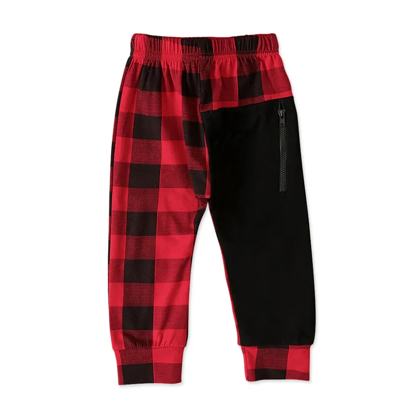 Children Kids Baby Fashion Boys Plaid Casual Pants