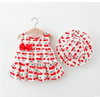 Toddlers Newborn Baby Fashion Girls Sleeveless Print Bowknot Cute Dress And Hat