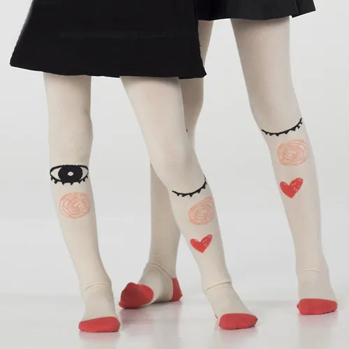 Girls Funny Asymmetry Pattern Pantyhoses