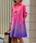 Casual Fashion Women Gradient Printing Shirt Collar Long Sleeve Pocket Dress