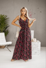 Women Fashion Sexy Floral Printing V-Neck Slip Long Dress