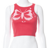 Fashion Edgy Women Simple Butterfly Print Cropped Tank Top