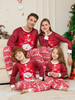 Cartoon Christmas Snowman Print Round Neck Long Sleeve Parent-Child Pajamas Set