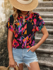 Women'S Fashion Graphic Printing V-Neck Short-Sleeved Women'S Crop Top