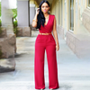 Copy of Women Plain Pattern Sleeveless Wide-Leg Wrapped Jumpsuits 1