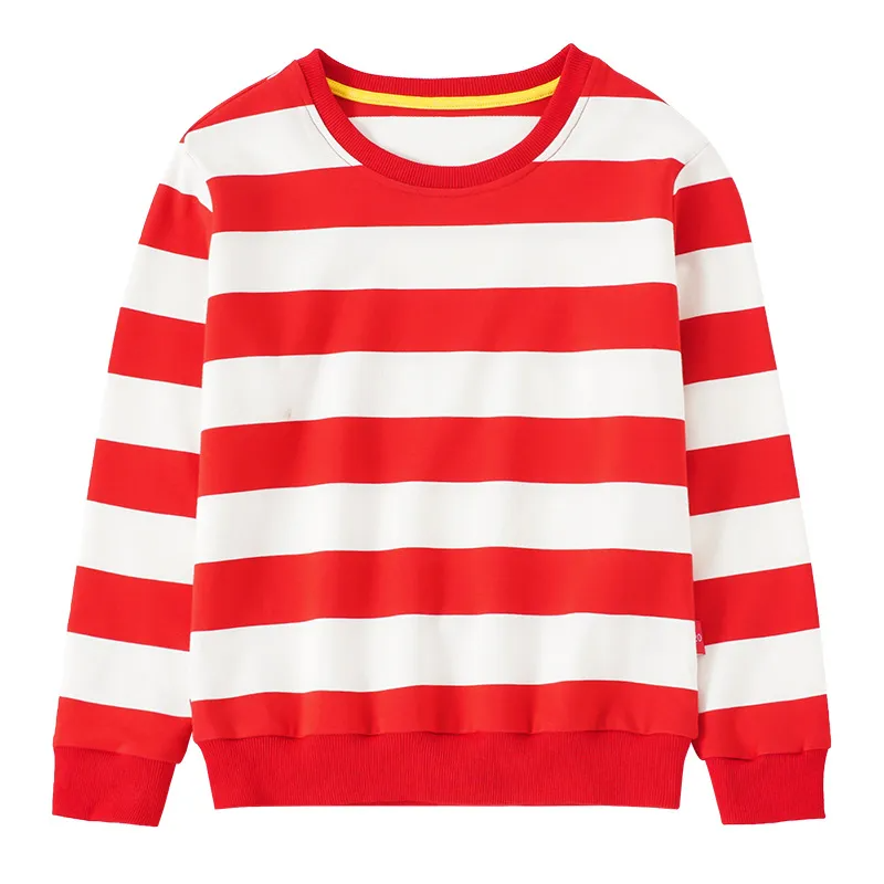 Children Kids Toddlers Fashion Boys Girls Striped Long Sleeve Basic Sweatshirt